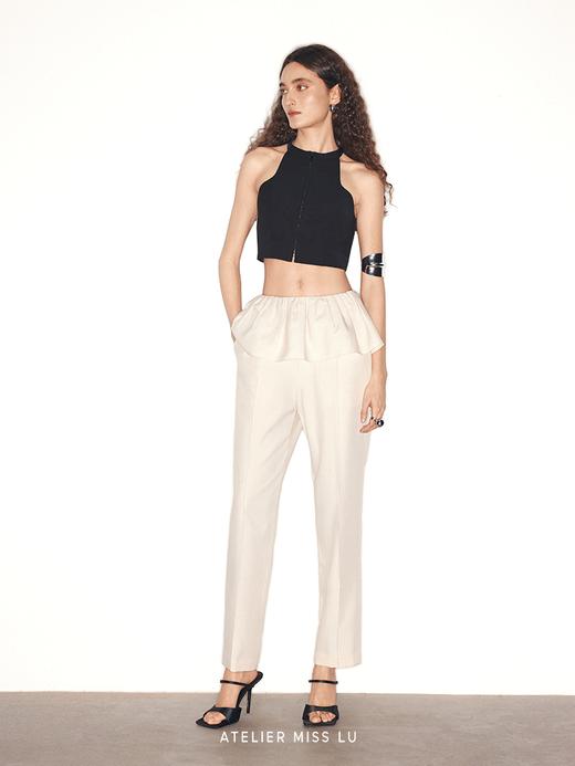 【格调派对】挖肩设计拉链挂脖背心 商品图1