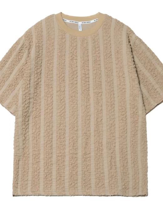 T93夏季圆领泡泡纱压皱工艺舒适宽松百搭日常短袖潮流休闲针织T恤 商品图0