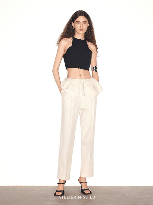 【格调派对】挖肩设计拉链挂脖背心 商品图0