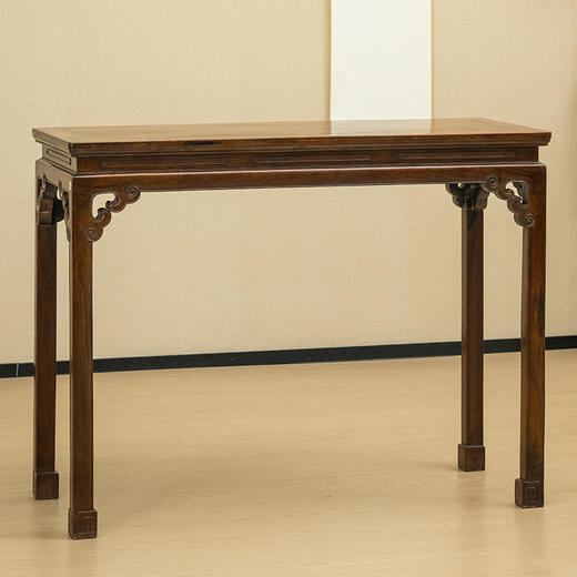 清 红木束腰马蹄腿如意云纹条桌 商品图4