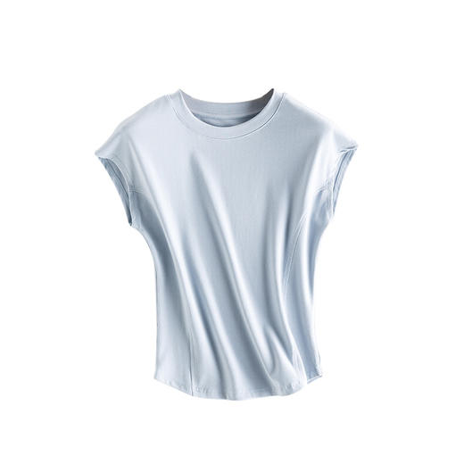 【79元/2件】夏季天丝棉圆领修身显瘦短袖t恤 设计感纯色小飞袖短袖上衣 商品图4