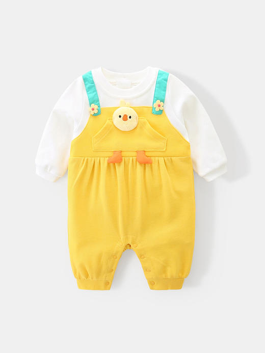 【俏皮可爱小鸡连体衣】idea婴儿秋季连体衣2023新款女宝宝洋气哈衣新生儿春秋童装 商品图1