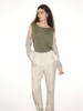 【奶霜抹茶】撞色拼接假两件露肩针织上衣 商品缩略图2