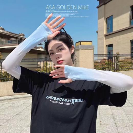 新款渐变冰袖女ins高颜值防紫外线防晒冰丝袖套骑行护臂夏薄款 商品图6