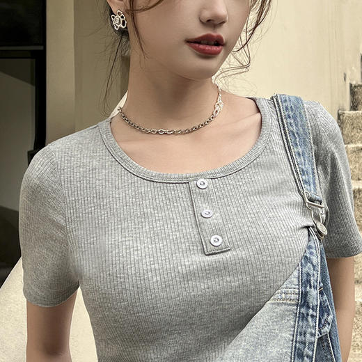 短袖小衫百搭打底高弹显瘦舒适女士上衣夏季薄款SZ2754 商品图4