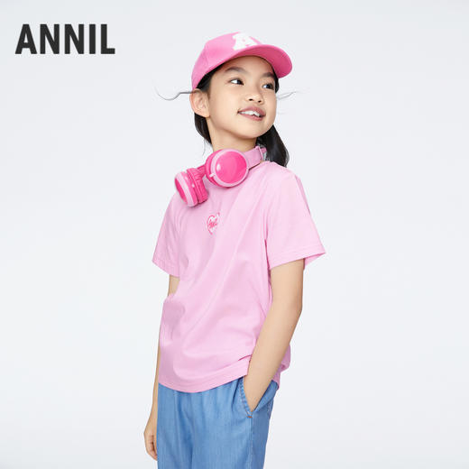 女童甜趣印花全棉T圆领短袖上衣夏季新款安奈儿童装实体店同款AG421767 商品图1