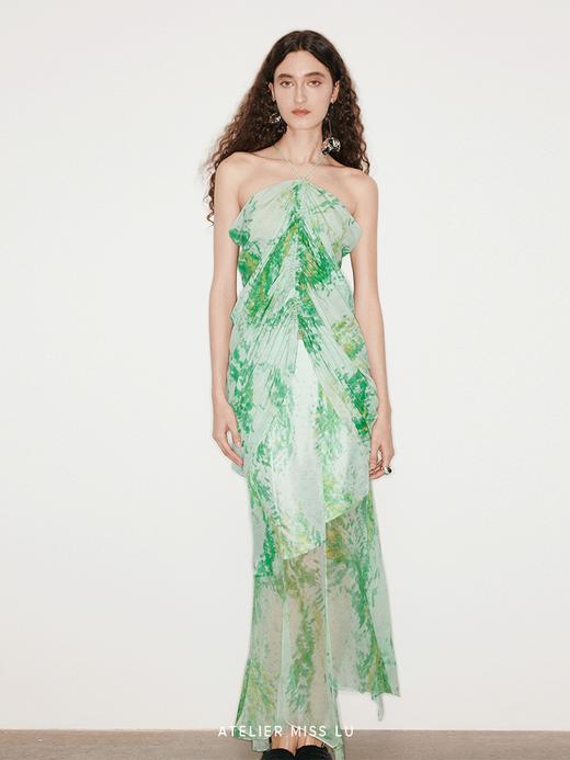 【摇摆海岛】品牌定染印花不规则斜面拼接桑蚕丝半裙 商品图2