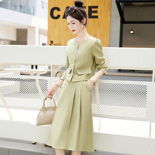 时尚韩版修身外套，中长裙两件套裙 HR-LT2366 商品图2