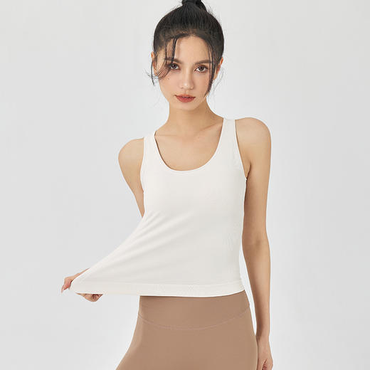 Leorrey/乐拉基础版纯色内搭舒适自带固定罩杯一体织背心 商品图4
