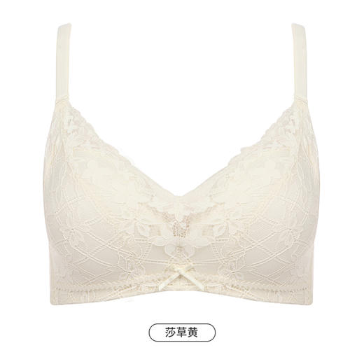 都市丽人自然舒适内衣女蕾丝文胸B杯适穿3/4杯薄款无钢圈三排扣LB42D2 商品图11