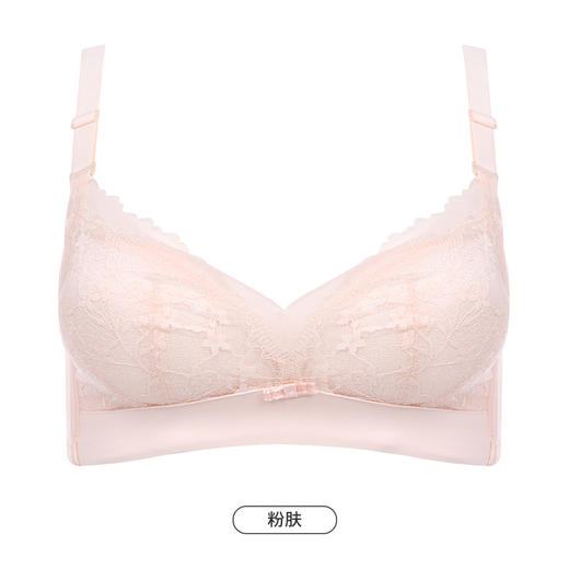 都市丽人自然舒适内衣女蕾丝文胸A杯适穿3/4杯中厚无钢圈三排扣LB42D1 商品图10