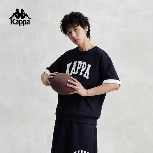 Kappa卡帕复古短袖2024新款男女夏简约运动上衣字母T恤休闲半袖K0EX2TD04D 商品图4