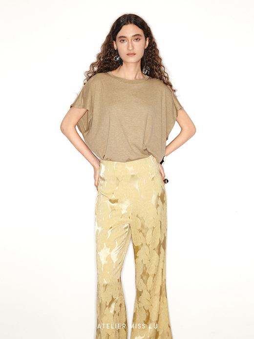 【燕麦巧巧】垂坠感宽松廓形落肩T恤 商品图3