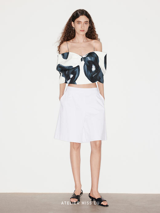 【深海漩涡】品牌定染马蹄莲印花吊带上衣 商品图0