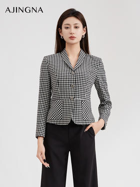 【商场同款】阿菁娜2024春季新款优雅收腰羊毛外套A29C107053