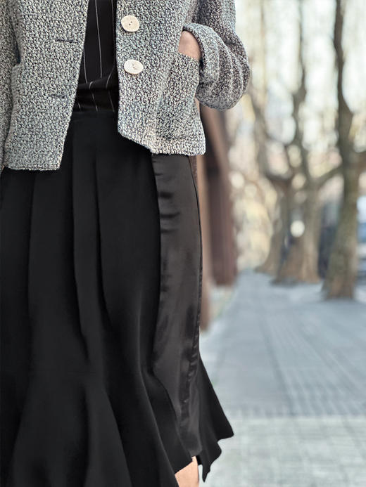 TYNVIE 圆领复古短外套-灰花呢 商品图10