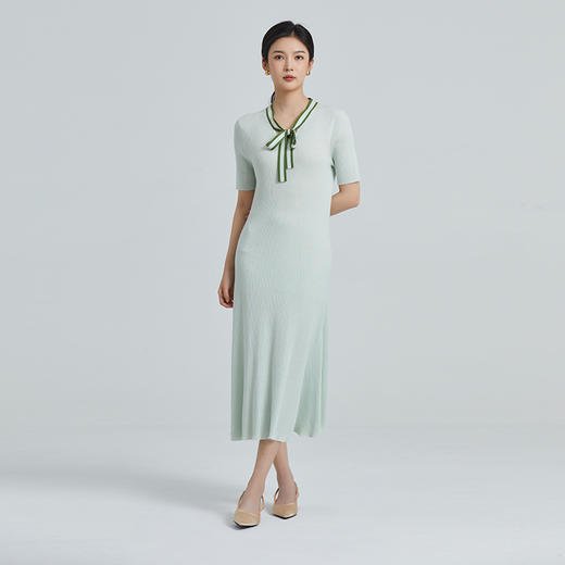 东黎 • 山羊绒女士春夏精纺百搭中长款连衣裙 4221 商品图0
