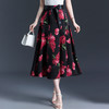 2024年春夏款长款印花百褶大摆裙高腰修身垂感气质半身裙时尚伞裙 商品缩略图0