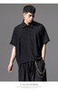 PINLI品立夏季新款暗纹短袖休闲衬衫男士潮牌宽松连肩袖衬衣B242113050 商品缩略图6