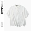 PINLI品立夏季新款暗纹短袖休闲衬衫男士潮牌宽松连肩袖衬衣B242113050 商品缩略图3