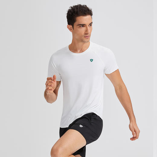 科里芙男士休闲冰感吸汗速干透气宽松后logo圆领跑步短袖 商品图4