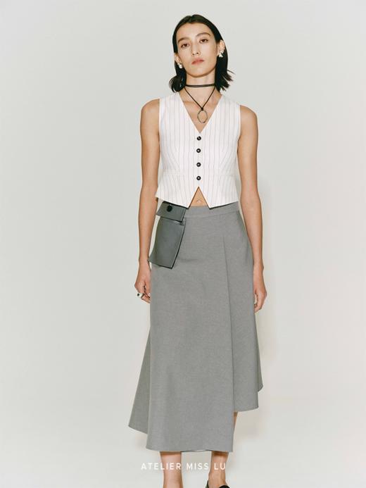 【轻氧呼吸】钢琴细条纹收腰醋酸马甲 商品图3