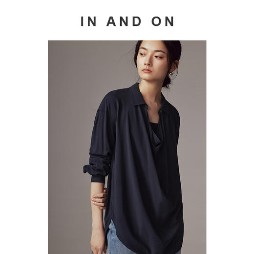 IN AND ON 新款 左岸慢调  法式环领超柔长袖衬衫54166 商品图4