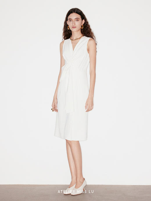 【旋转月光】立体纽结设计侧开叉连衣裙 商品图1