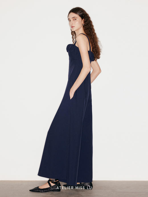 【海浪】层叠圆片拼接吊带阔腿重工连体裤 商品图2