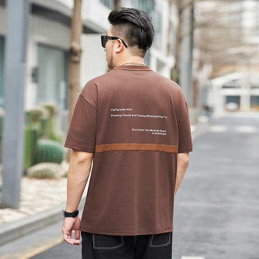 【新款DMH】大依优型大码男装圆领短袖T恤加肥加大休闲肥佬男上衣夏季半袖胖子潮款 商品图1