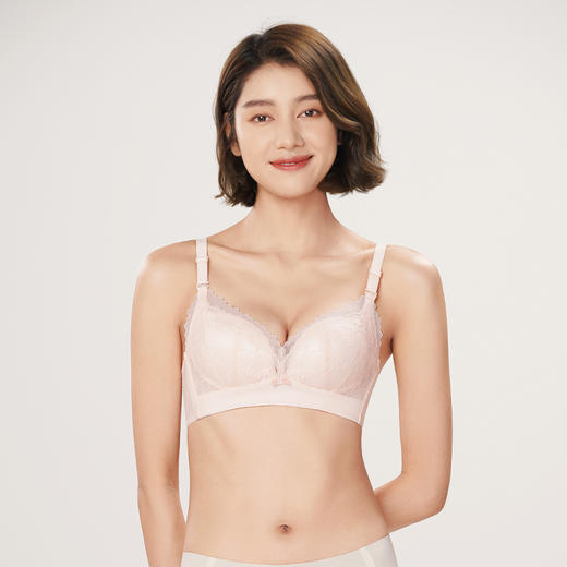 都市丽人自然舒适内衣女蕾丝文胸A杯适穿3/4杯中厚无钢圈三排扣LB42D1 商品图1