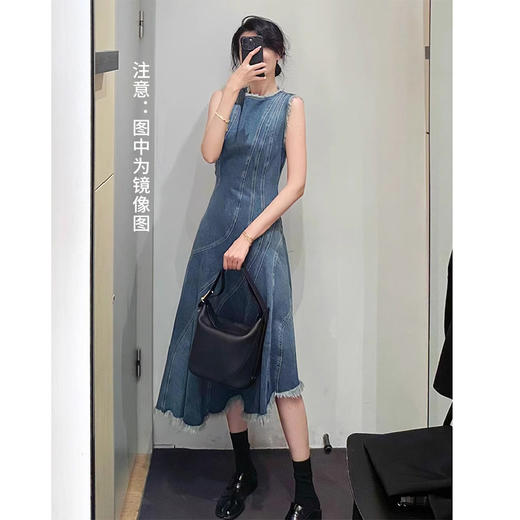 裁缝学苑AS221法式复古无袖拼接牛仔连衣裙纸样女装新款收腰裙子样板 商品图4