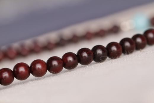 XYZT0118°小叶紫檀带金星佛珠女款手串 商品图4