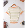 欧芮儿夏装新款短袖条纹毛针织衫女T恤百搭上衣 商品缩略图6