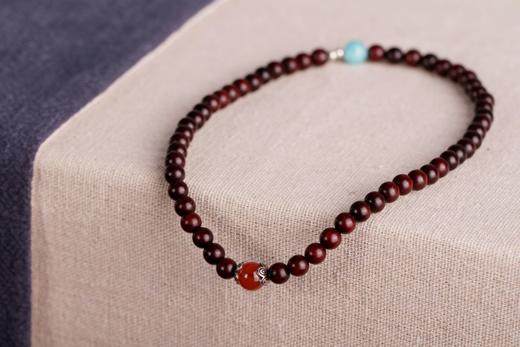 XYZT0118°小叶紫檀带金星佛珠女款手串 商品图2