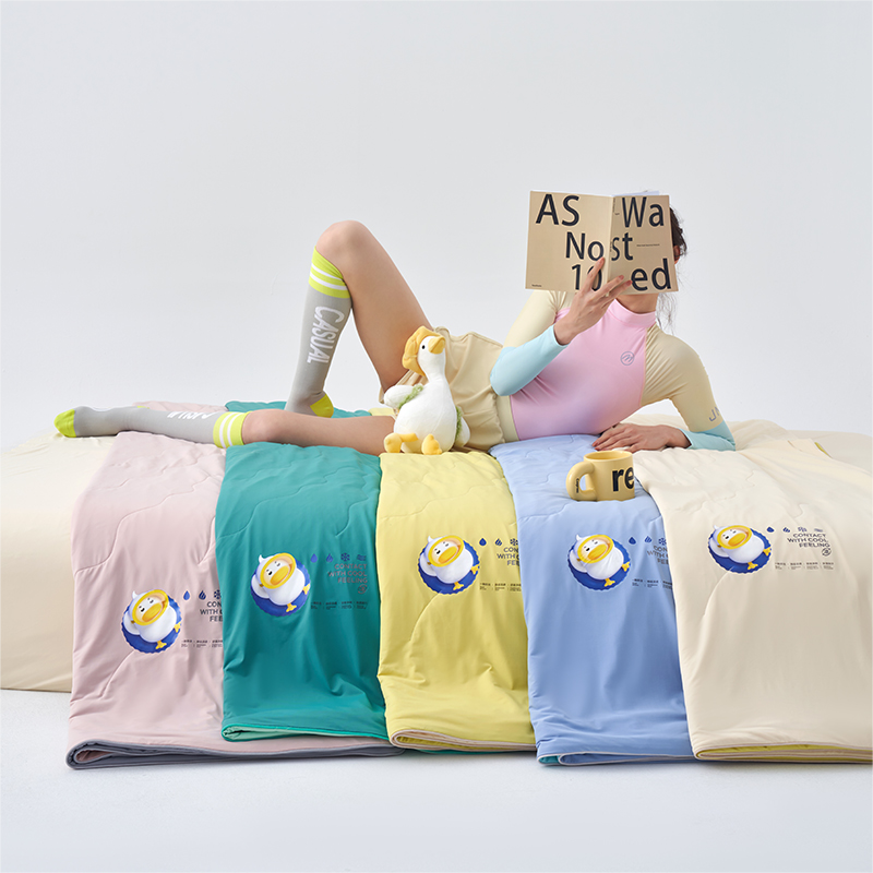 自然醒A类解放鸭力凉感蚕丝夏被凉感纱夏凉被抑菌空调被夏季薄款蚕丝被子可机洗LFS