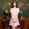 AHM-6520新中式重工提花粉色连衣裙夏季新款气质优雅甜美减龄旗袍裙 商品缩略图2