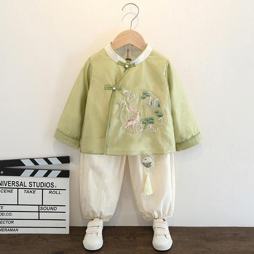 汉服男童秋季2023新款宝宝秋装薄款儿童中国风唐装古装男孩演出服 商品图7