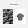 COCO ZONE高级感撞色圆领短袖针织衫休闲上衣CC1B0778 商品缩略图2