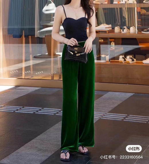 46-3 自留三色 真丝丝绒 直筒阔腿长裤 亲肤舒爽透气飘逸 好穿的要命 商品图5