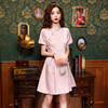 AHM-6520新中式重工提花粉色连衣裙夏季新款气质优雅甜美减龄旗袍裙 商品缩略图1