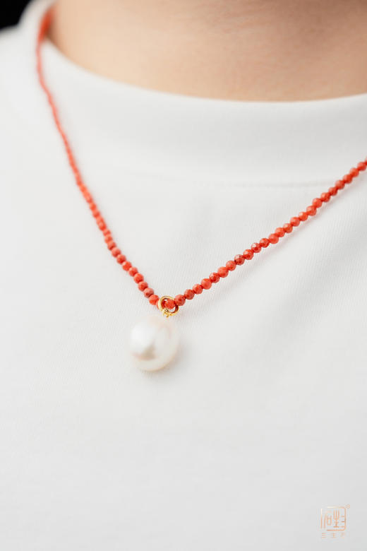 天然彩宝巴洛克珍珠项链 商品图9