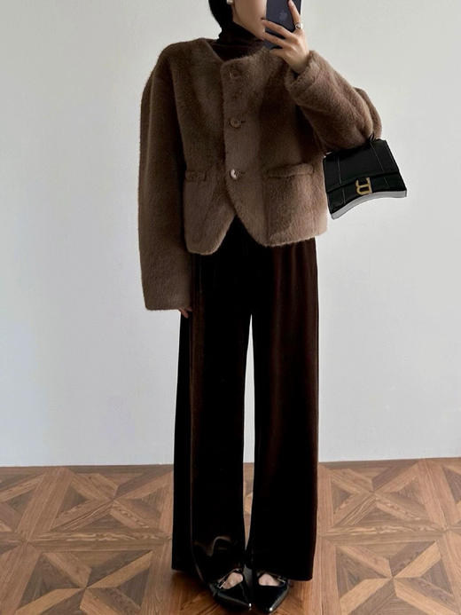 46-3 自留三色 真丝丝绒 直筒阔腿长裤 亲肤舒爽透气飘逸 好穿的要命 商品图2