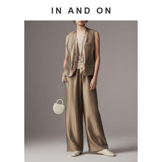 IN AND ON  2024年新款 云也 光影缎弹力腰休闲长裤 54164 商品图2