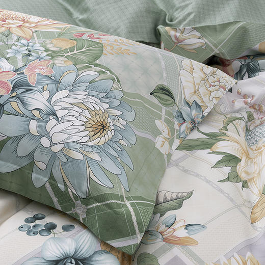 【6F】富安娜床单四件/木槿萱，绿色 商品图3