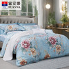【6F】富安娜床单四件/繁花若夏，蓝 商品缩略图0