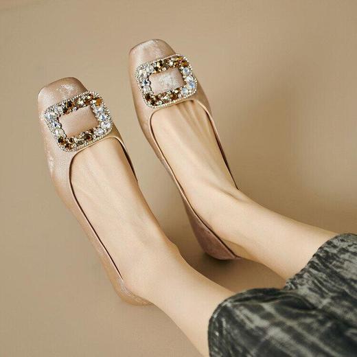 2024水钻浅口法式方头单鞋女 商品图4