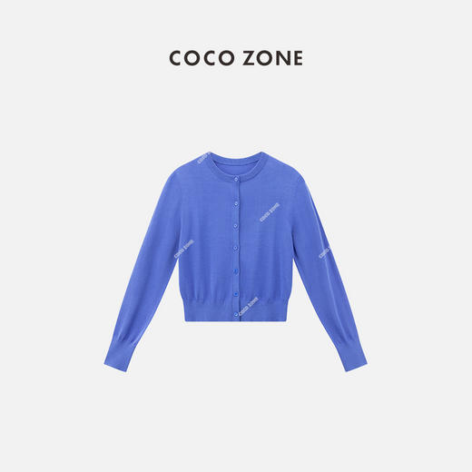 COCO ZONE时尚圆领单排扣针织开衫百搭休闲上衣CC1B0769 商品图0