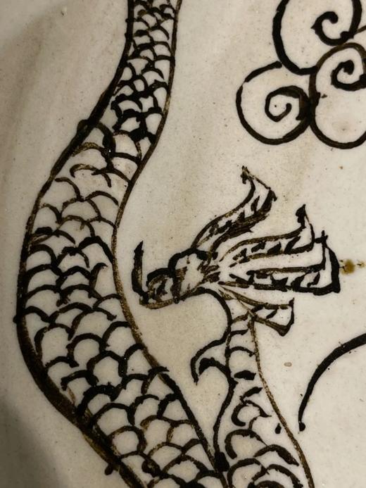 磁州窑褐绘龙纹大盘，顺丰包邮 商品图1