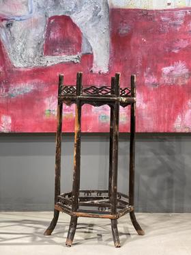 竹制六方灯笼型水盆架，顺丰包邮